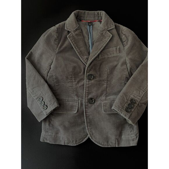 ~ Crewcuts Boys' 3 yrs Corduroy Ludlow Blazer Gray Grey Soft Pockets Warm Boy's